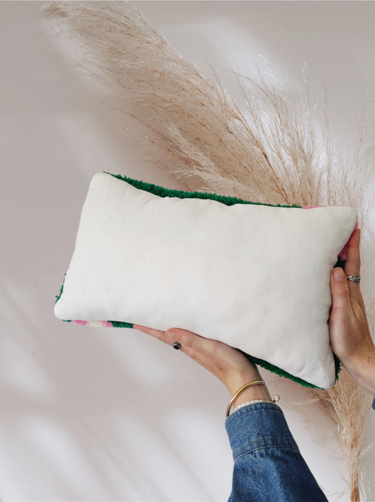 COUSSIN RECTANGULAIRE VERT FLORAL