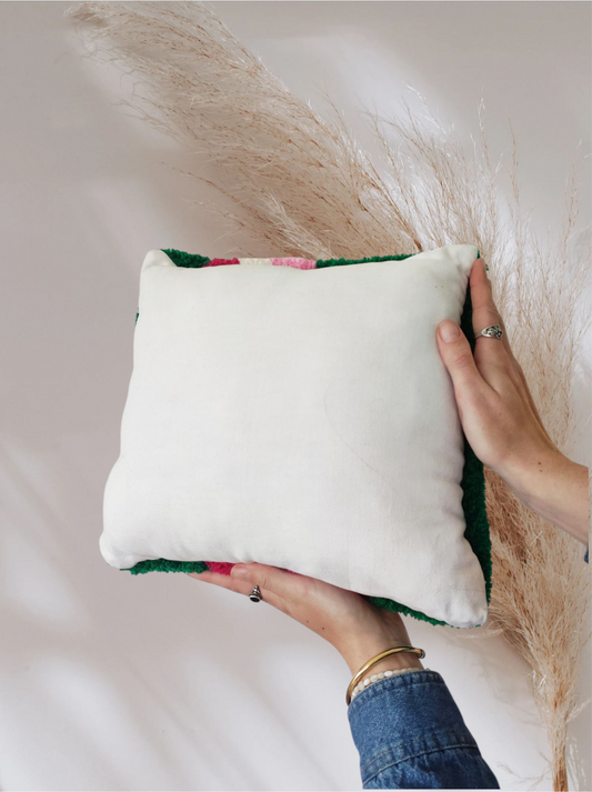 COUSSIN VERT À MOTIF