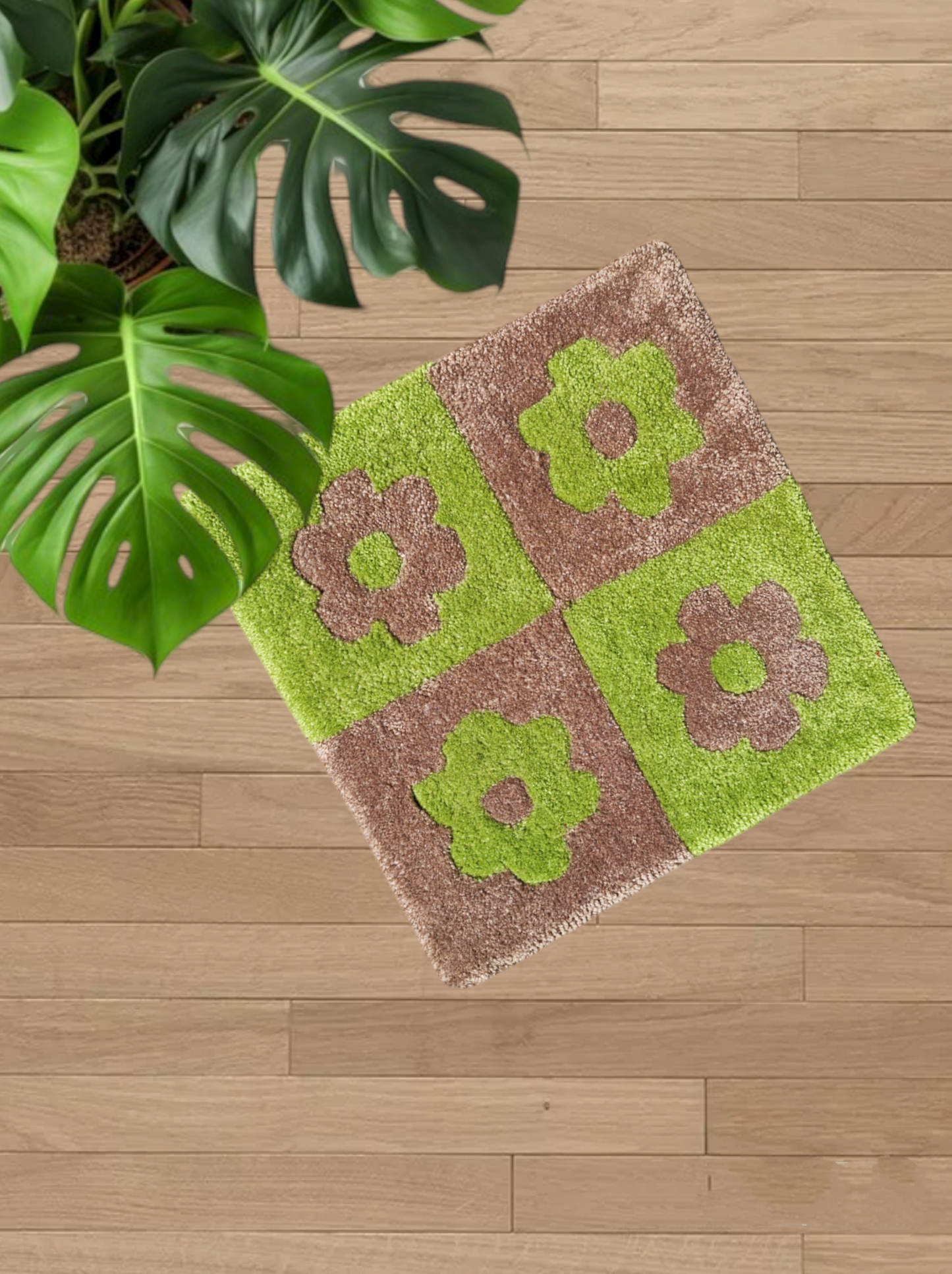 TAPIS CARRÉ FLORAL