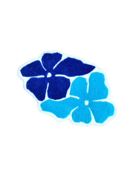 TAPIS FLEURS BLEUES