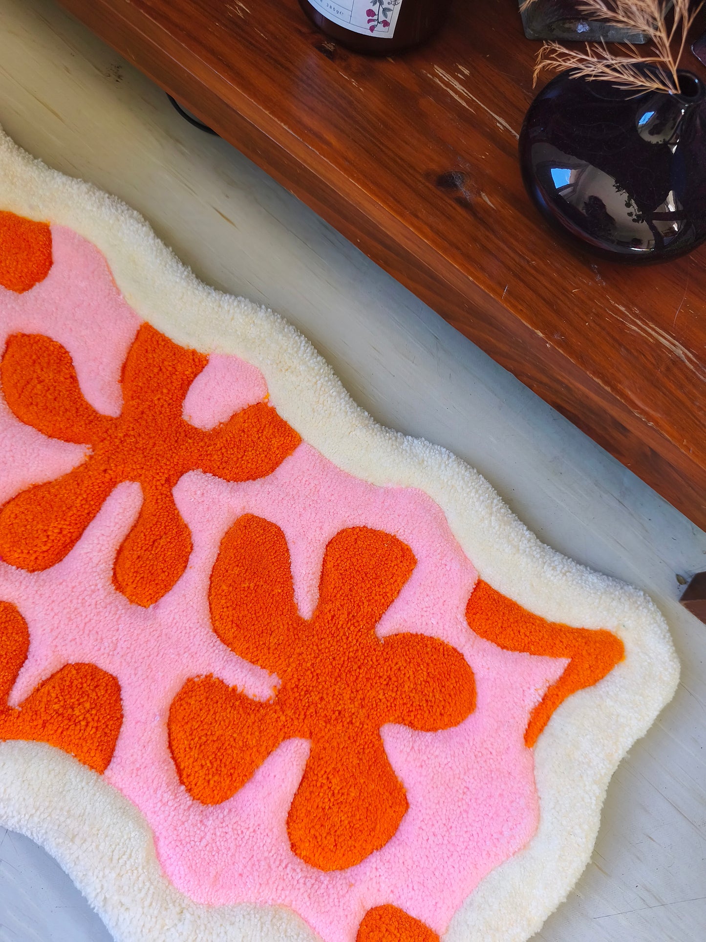 TAPIS ROSE & ORANGE