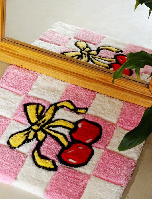 TAPIS/ SUSPENSION MURALE CERISE